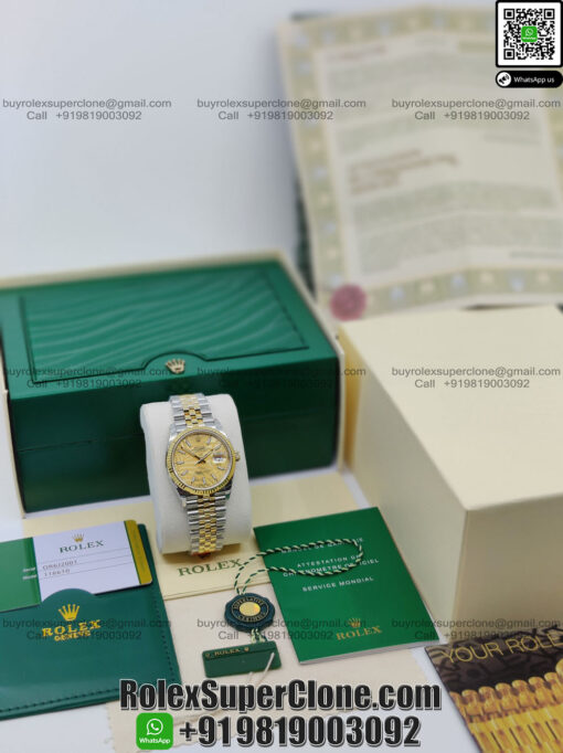 Rolex 126233 Datejust 36mm Champagne Palm Dial watch