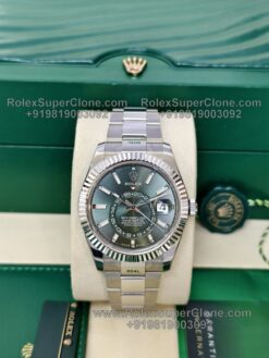 rolex sky dweller green dial replica