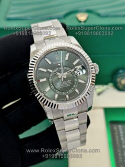 rolex sky dweller green dial super clone