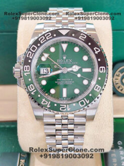 Rolex GMT Master II Sprite Green Dial 'Jubilee Bracelet' Super Clone Swiss Replica Watch | Ref 126729VTNR | 3285 Swiss Movement