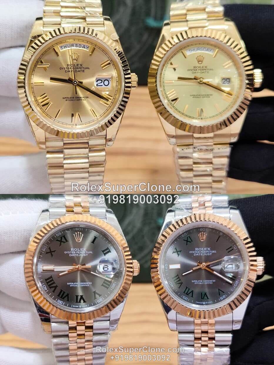 Rolex Day Date Super Clone vs AAA grade replica comparison
