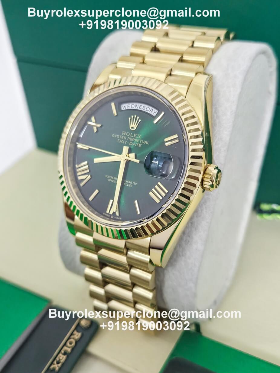 Rolex day date 40 green ombre dial clone