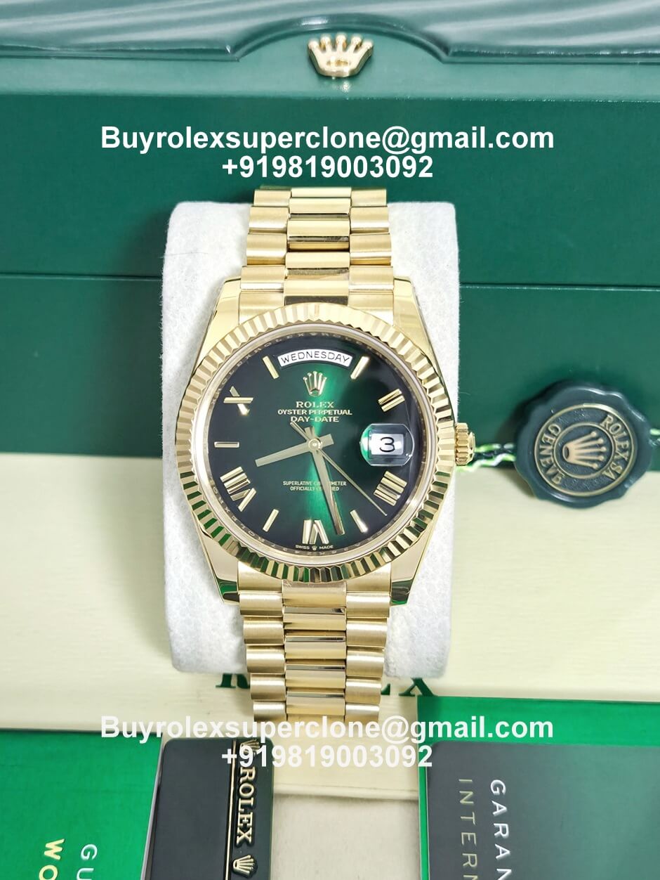 Rolex day date green ombre dial super clone watch