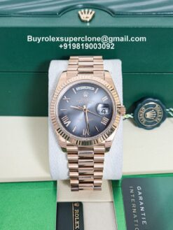 rolex daydate grey ombre dial rose gold bracelet
