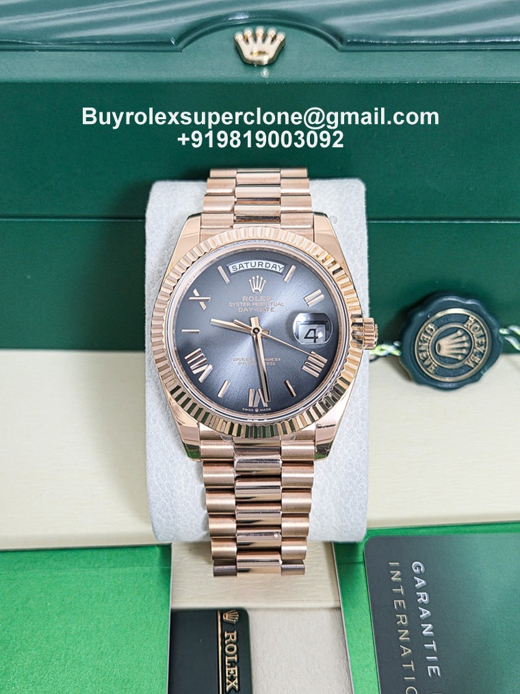 rolex daydate grey ombre dial rose gold bracelet