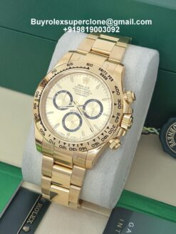 rolex daytona champagne dial gold bracelet replica watch