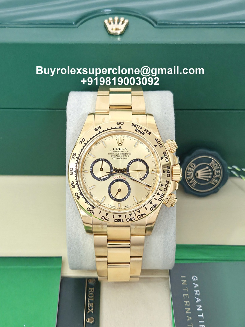 rolex daytona champagne dial gold bracelet super clone watch