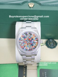 Rolex op multicoloured jubilee motif dial replica watch